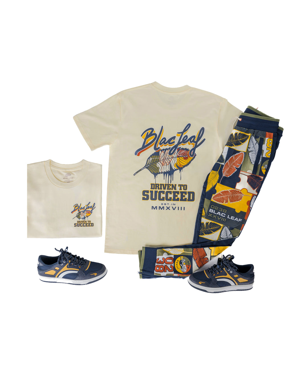 Driven To Succeed Natural Shirt, Joggers, and Sneaker Combo