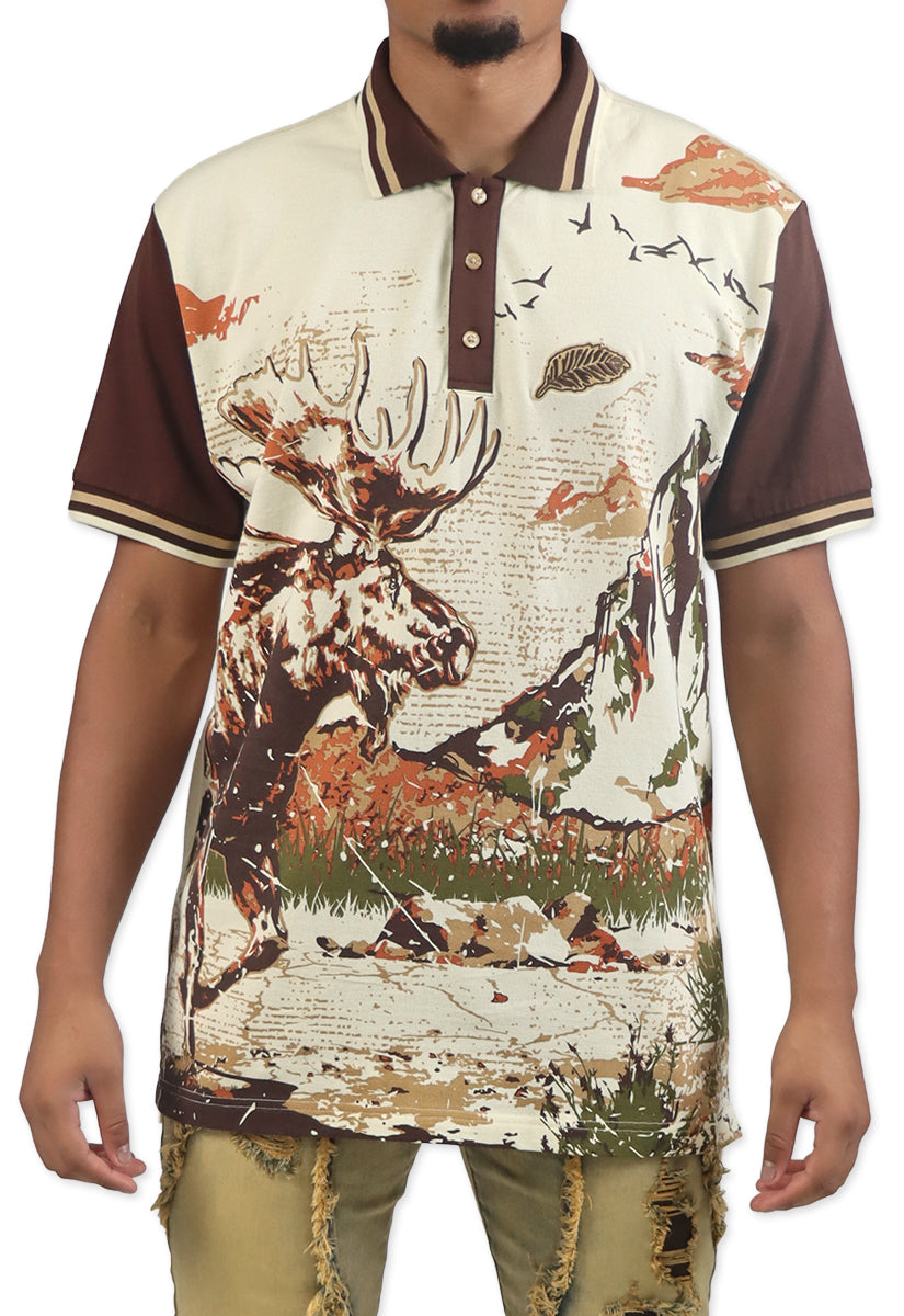PATH OF GREATNESS POLO SHIRT CREAM / BROWN – Blac Leaf