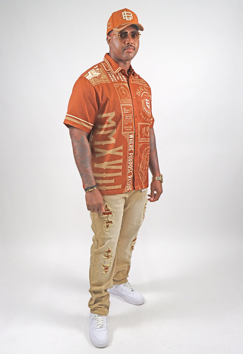 Where Purpose Resides Button Up Shirt, Jeans, and Bucket Hat Bundle