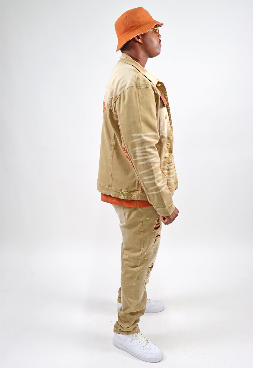 Stay Elevated Denim Jacket, Denim Jeans and Bucket Hat Bundle