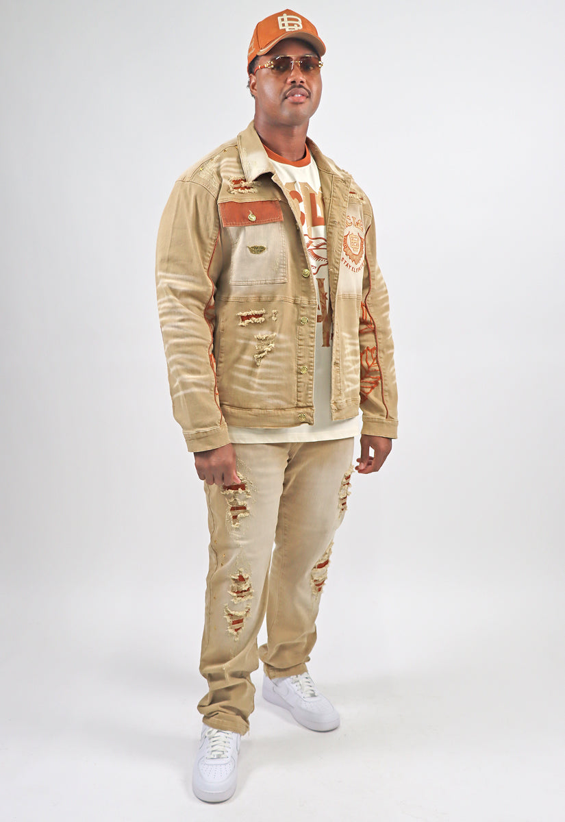 Stay Elevated Denim Jacket, Jeans, One of a Kind T-shirt, and Bucket Hat (Shoes Not Included)