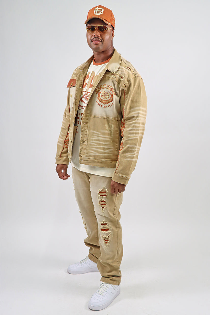 Stay Elevated Denim Jacket, Jeans, One of a Kind T-shirt, and Bucket Hat (Shoes Not Included)