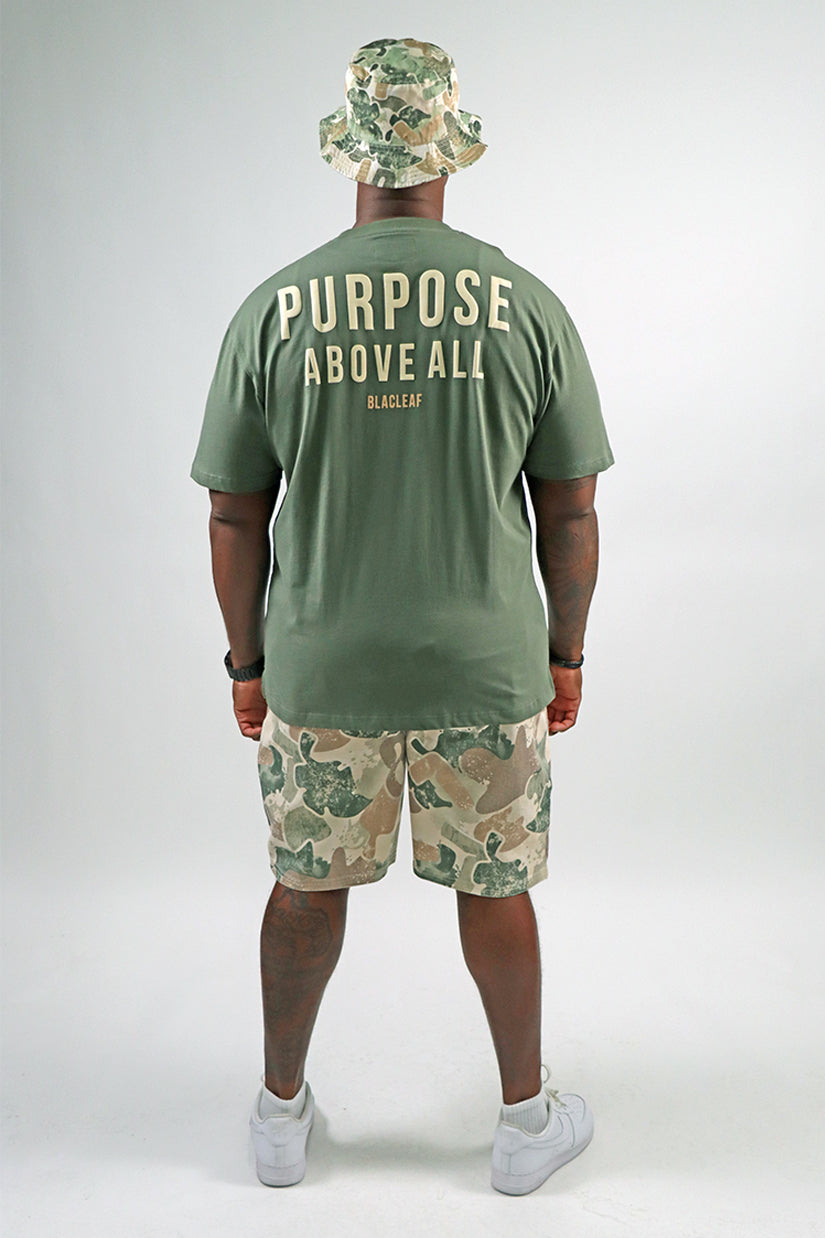 Purpose Above All Shirt, Camo Shorts and Trucker Hat Bundle