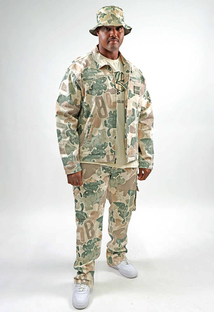 Rooted In Purpose Camo Jacket, Twill Pants, Embracing Life T-Shirt and Bucket Hat Bundle