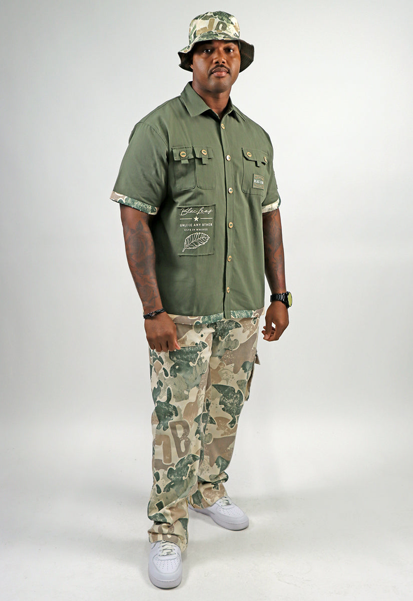 Unlike Any Other Button Up Shirt, Denim Jeans and Bucket Hat Bundle