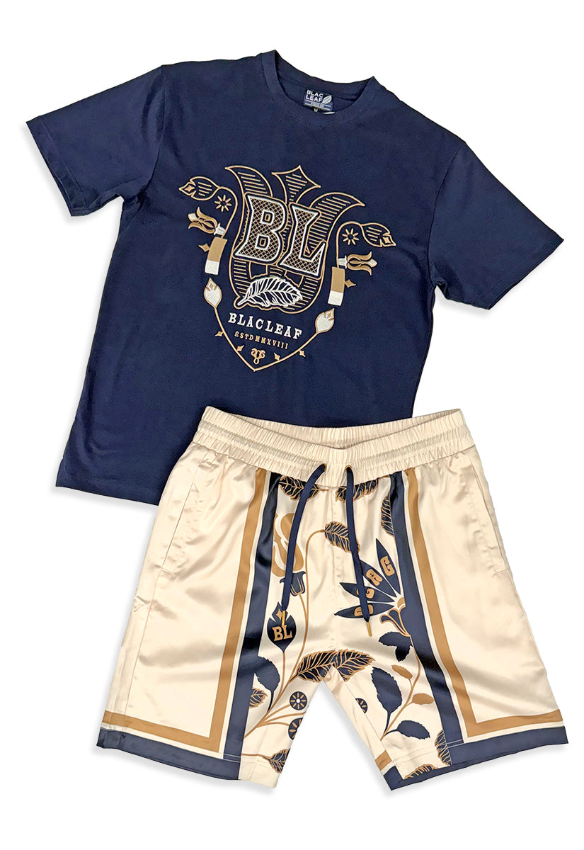 Ricko Embroidered Shirt, Silk Short and Strapback Hat Bundle