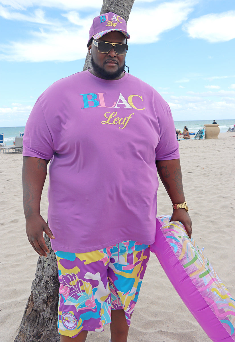 Branded Embroidered Colorblock T-Shirt and AOP Shorts Bundle (Medium Special)