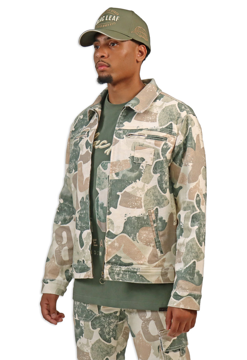 Rooted In Purpose Camo Jacket, Twill Pants, T-Shirt and Trucker Hat Bundle