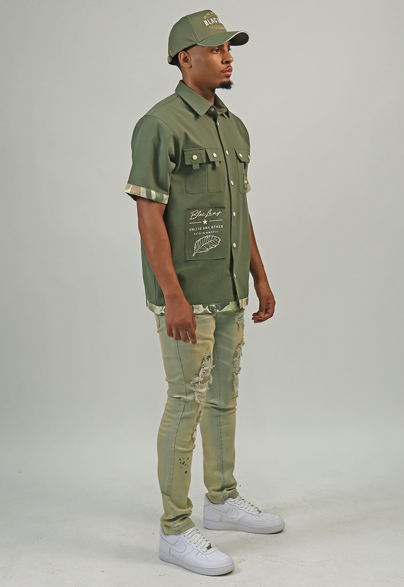 Military Olive Denim Jeans