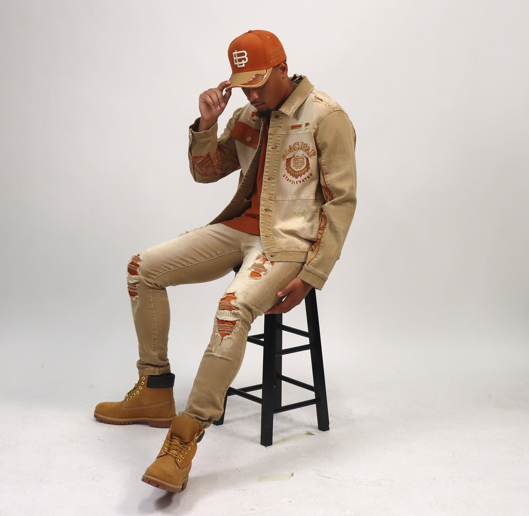 Stay Elevated Denim Jacket, Jeans, One of a Kind T-shirt, and Bucket Hat (Shoes Not Included)