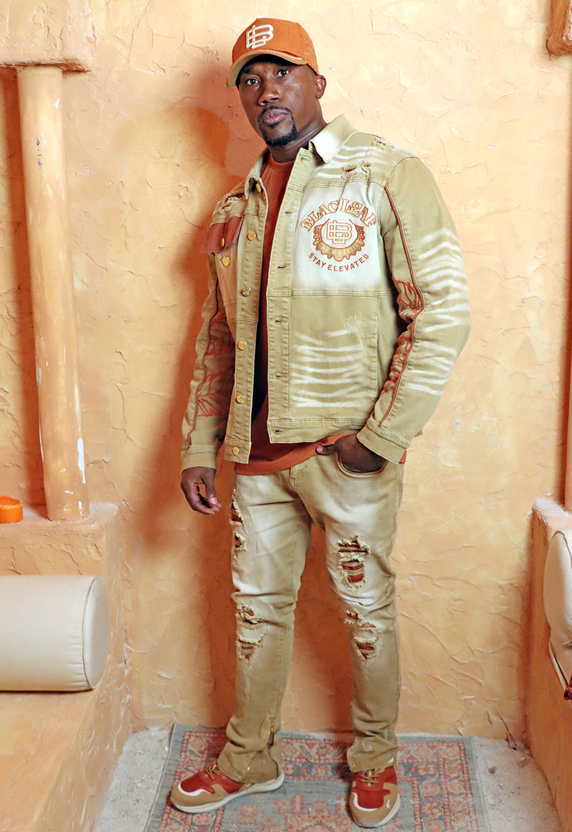 Stay Elevated Denim Jacket, Denim Jeans and Trucker Hat Bundle