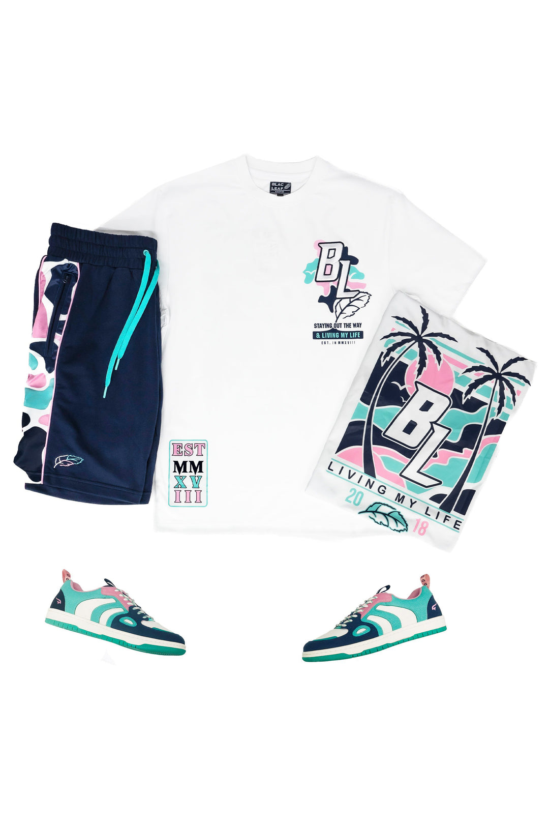 Living My Life Shirt, Mindset Shorts and Sneaker Bundle
