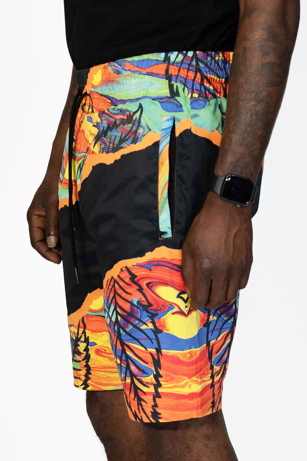 All Over Print Lava Travel Shorts