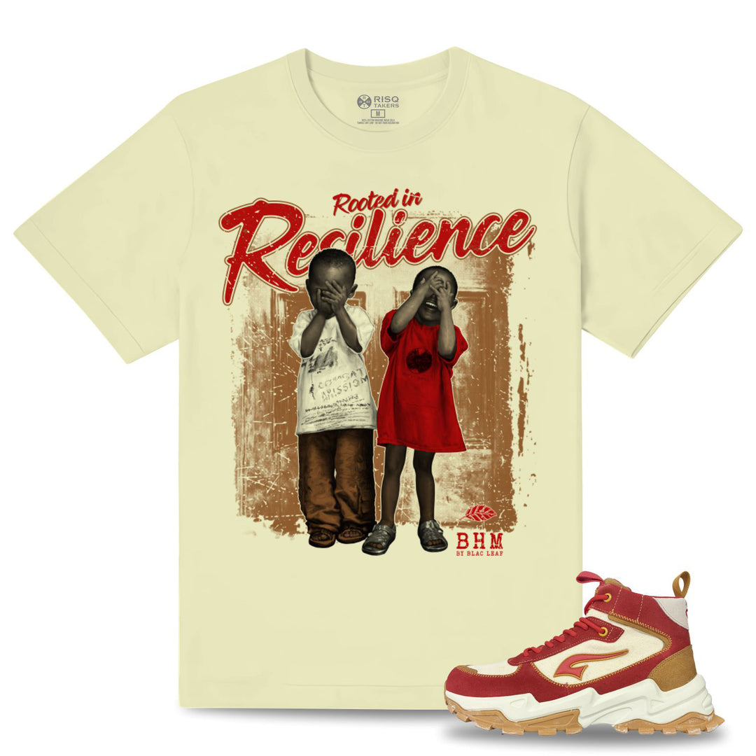 Rooted in Resilience Natural T-Shirt and G7 Wendigo Salvo Mid Top Sneakers Bundle
