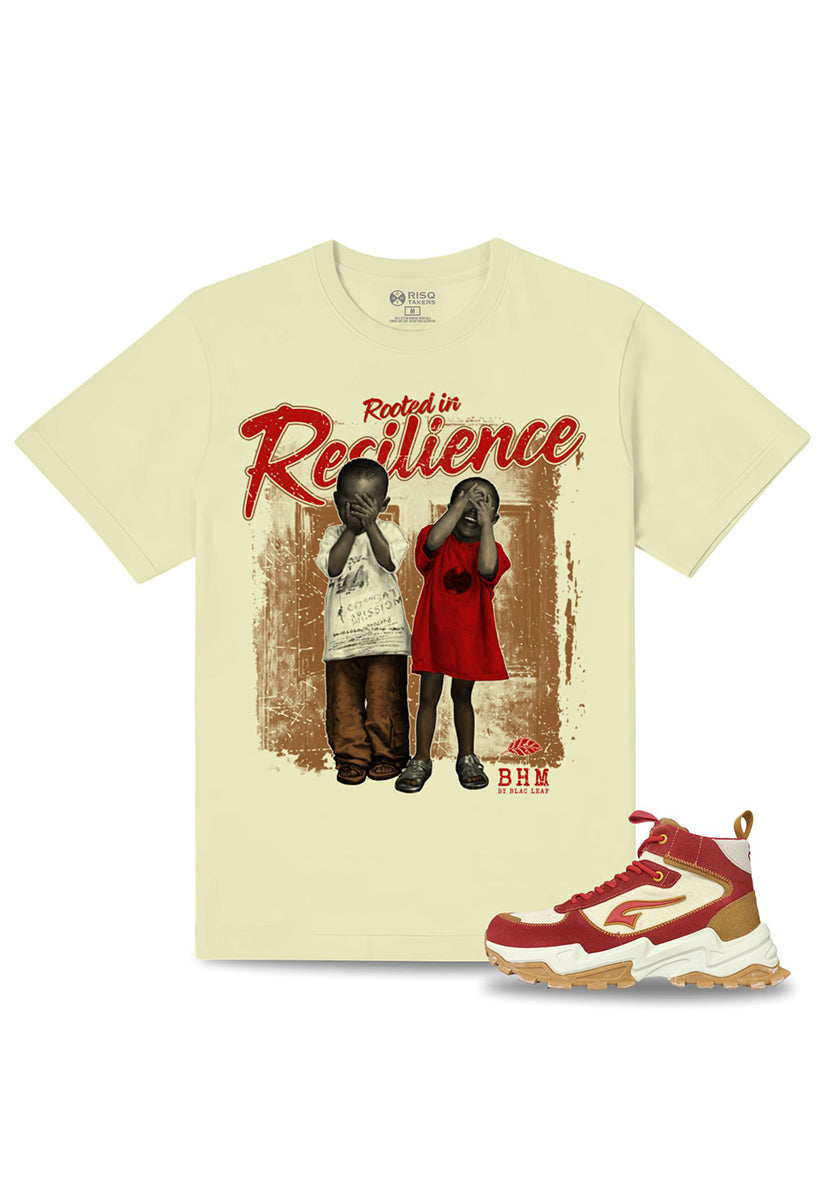 Rooted in Resilience Natural T-Shirt and G7 Wendigo Salvo Mid Top Sneakers Bundle