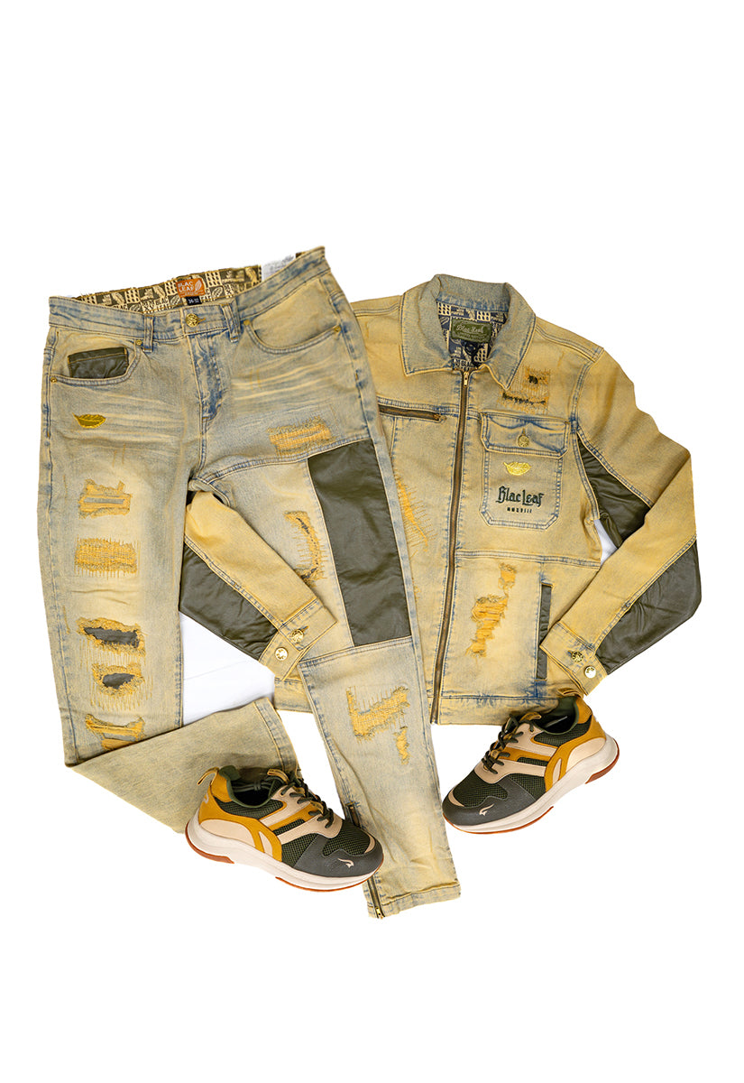 Stay Strong Jean Jacket and Denim Jeans Bundle (Sneakers Not Included)
