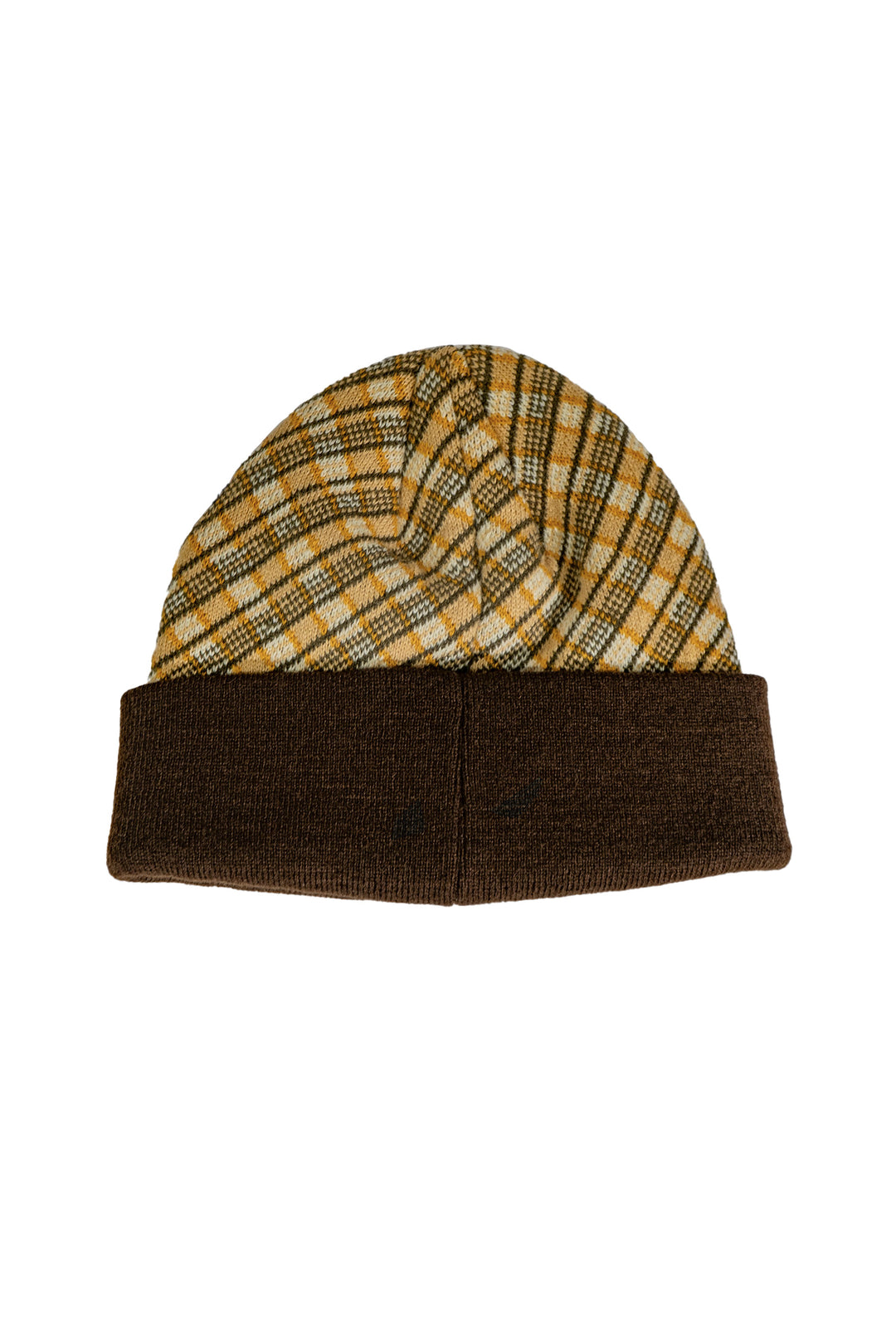 Consistent Progress Plaid Embroidered Patch Beanie