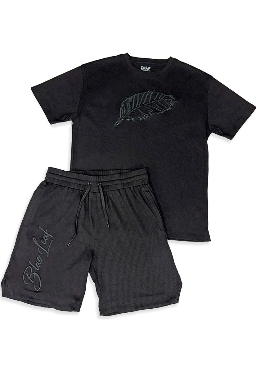 Prestige Logo Leaf Shirt and Prestige Short Black Bundle