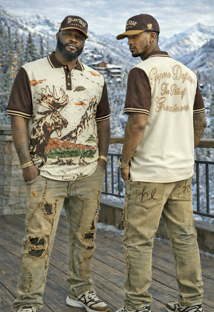 Path of Greatness Polo Shirt, Denim Jeans and Trucker Hat Bundle