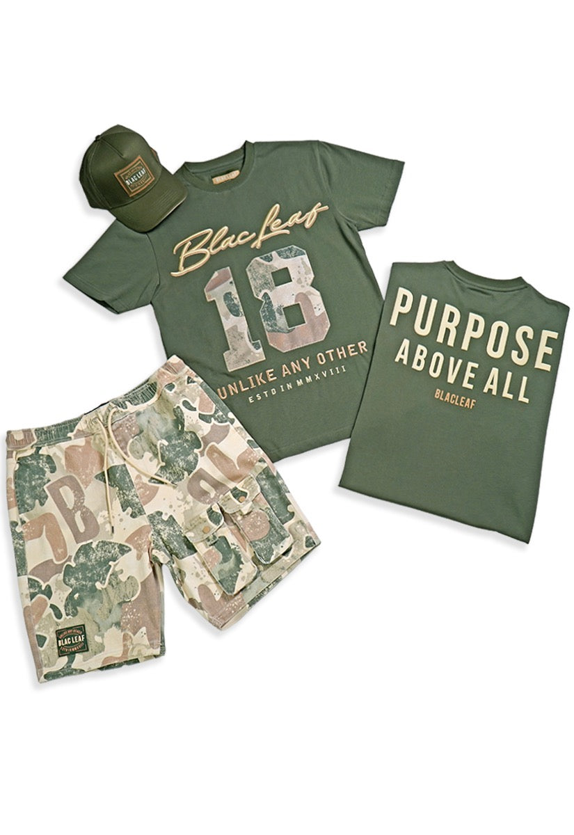 Copy of  Purpose Above All Shirt, Camo Shorts and Bucket Hat Bundle