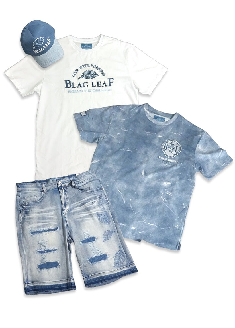 Copy of  Purpose First White Shirt, Denim Shorts and Trucker Hat Bundle