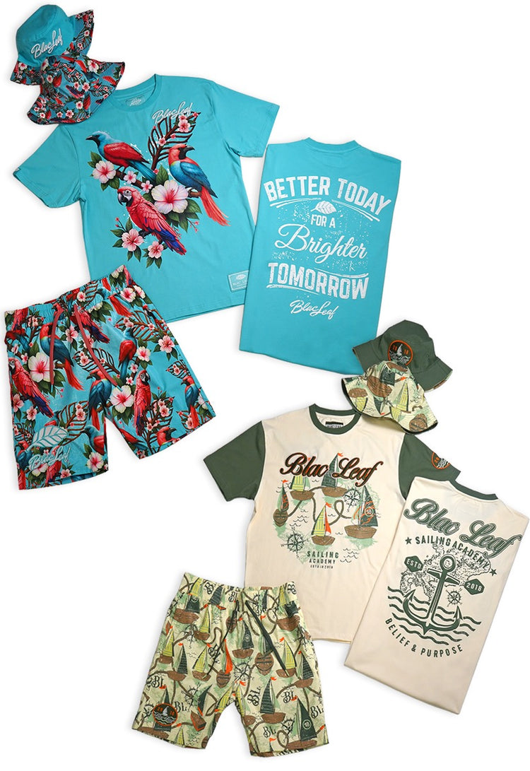 Copy of  Tropical Arrangement T-Shirt, AOP Shorts and Bucket Hat Bundle