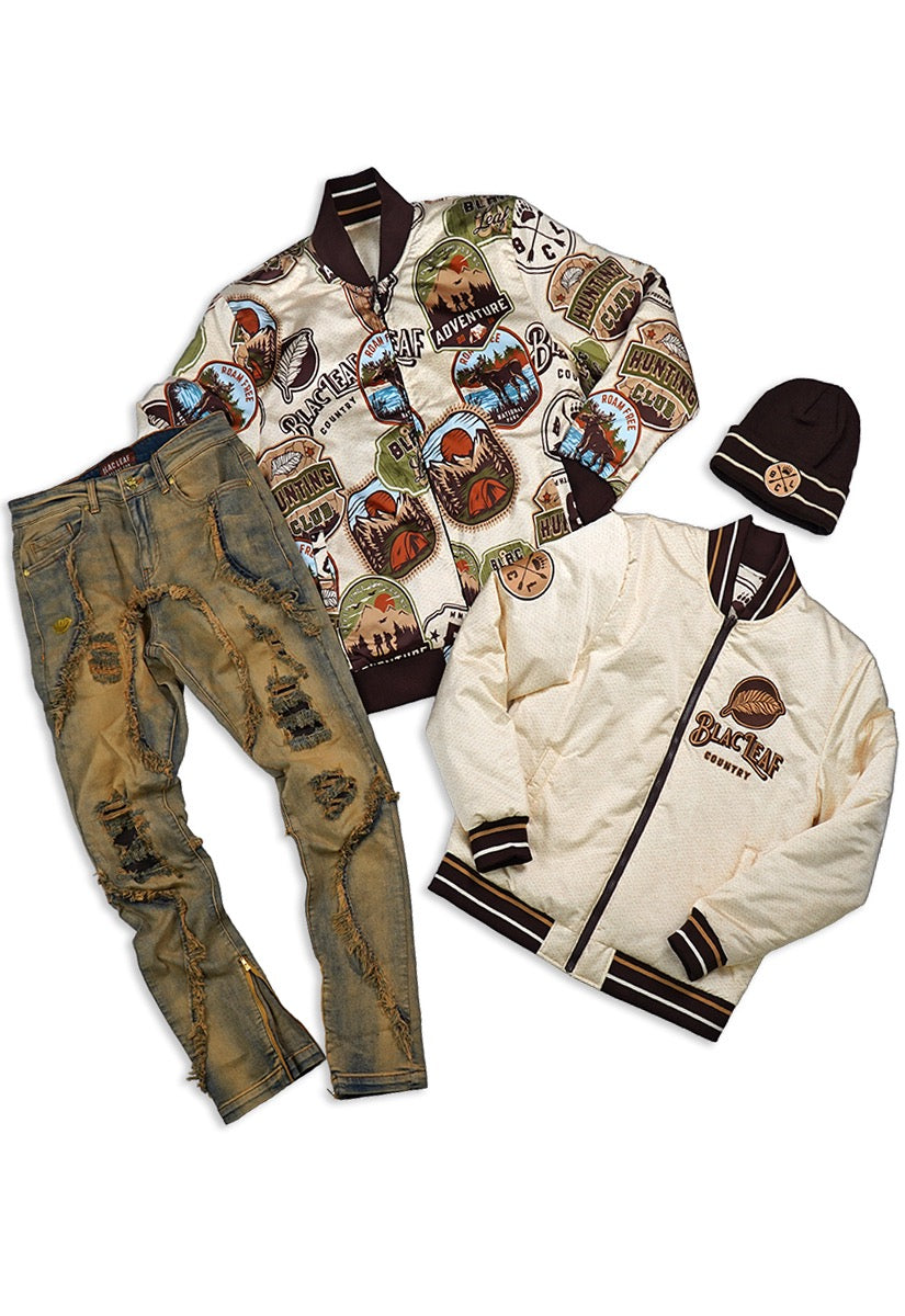 Copy of  Hunting Club Reversible Bomber Jacket, Denim Jeans and Trucker Hat Bundle
