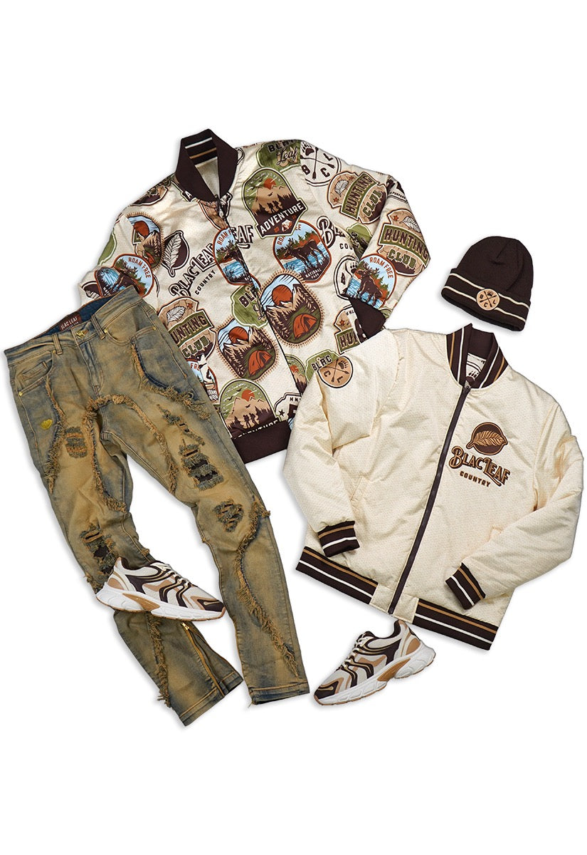 Copy of  Hunting Club Reversible Bomber Jacket, Denim Jeans and Beanie Bundle