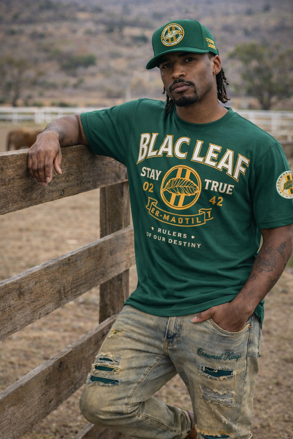 BLAC LEAF RULERS T-SHIRT GREEN