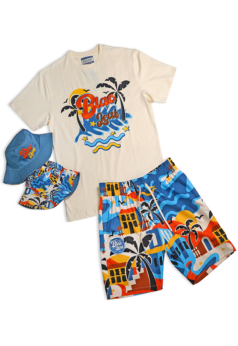 Life is Wonderful T-Shirt, AOP Shorts and Bucket Hat Bundle