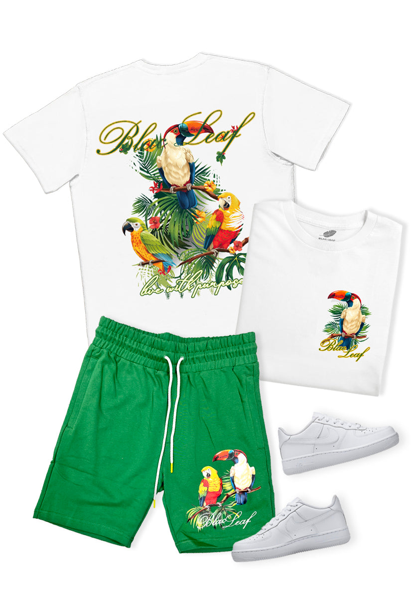 Blac Leaf Tropical Vibes Domestic Tee and Knit Shorts Bundle