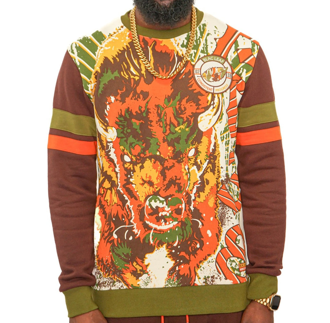 RAGING BISON CREWNECK SWEATER