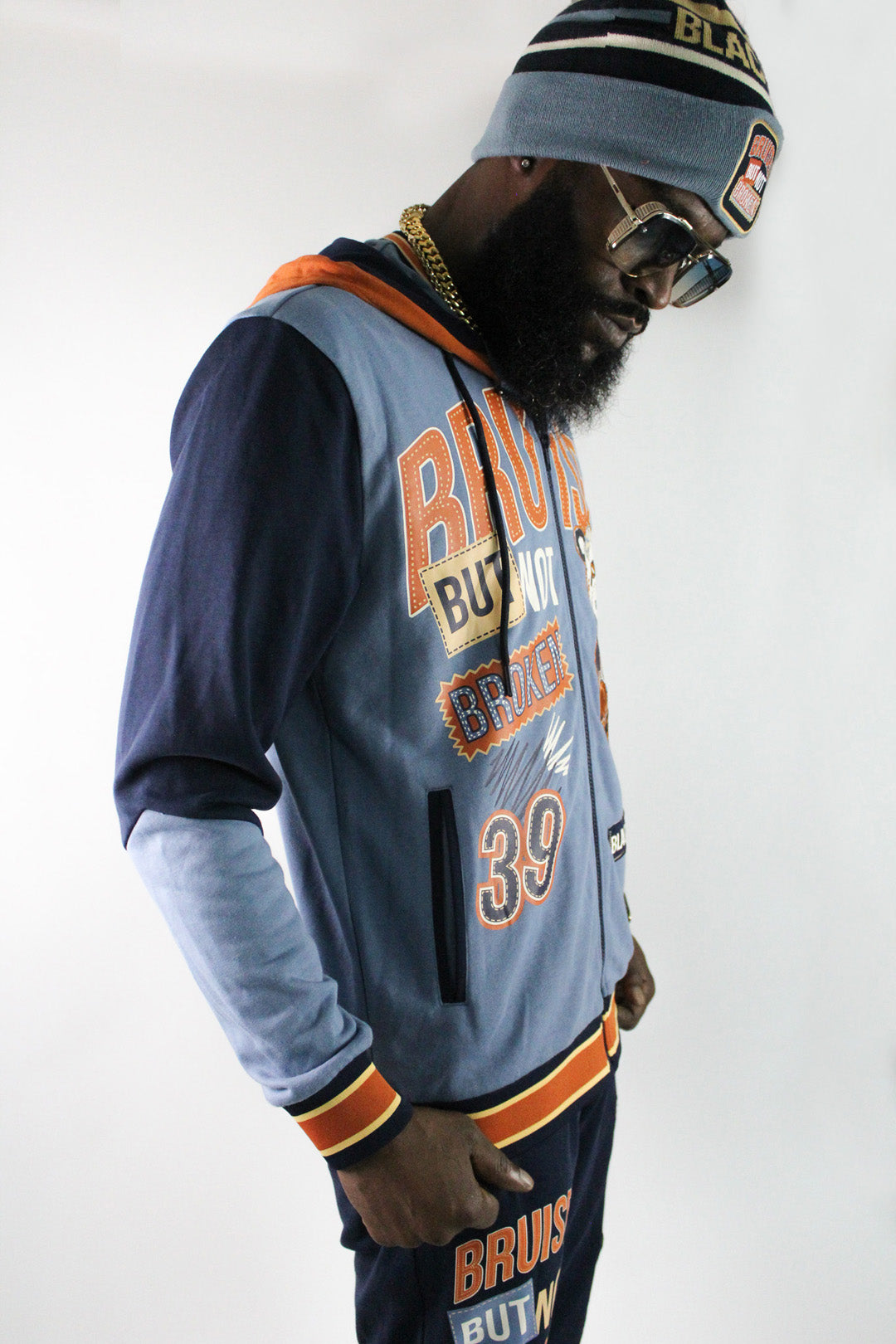 Bruised Not Broken Zipper Hoodie Jacket | Blac Leaf
