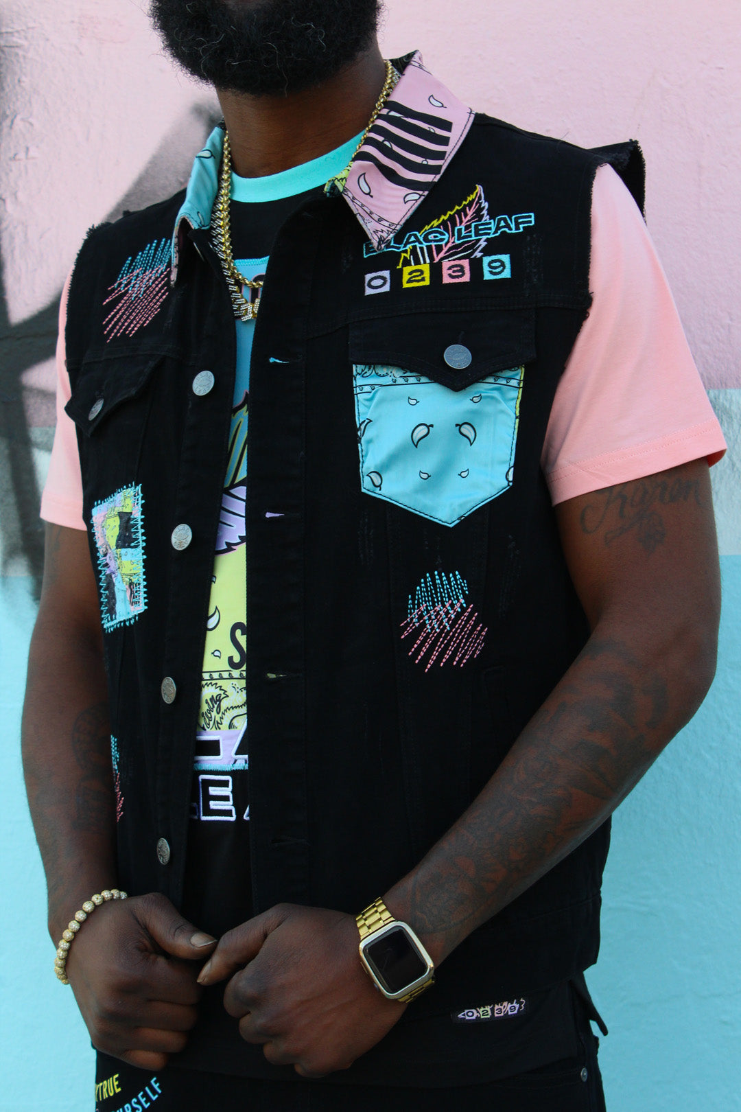 Paisley Twill Embroidered Rave Vest