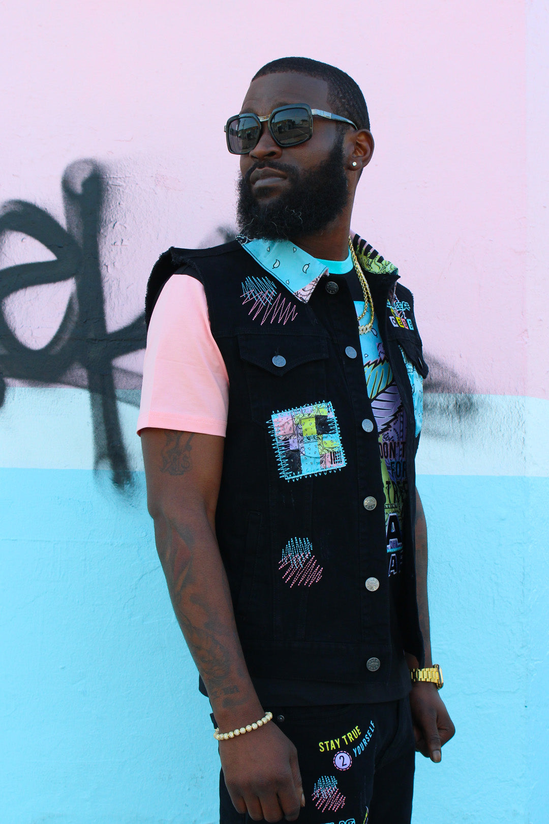 Paisley Twill Embroidered Rave Vest