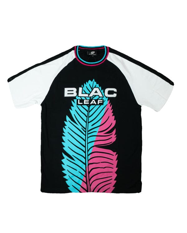 Color Block Big Leaf Raglan Shirt T-Shirts Blac Leaf 